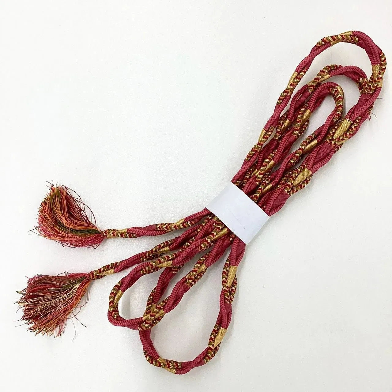 7846# Japanese Kimono Accessory Vintage Obiage and Obijime 2-piece Set Silk