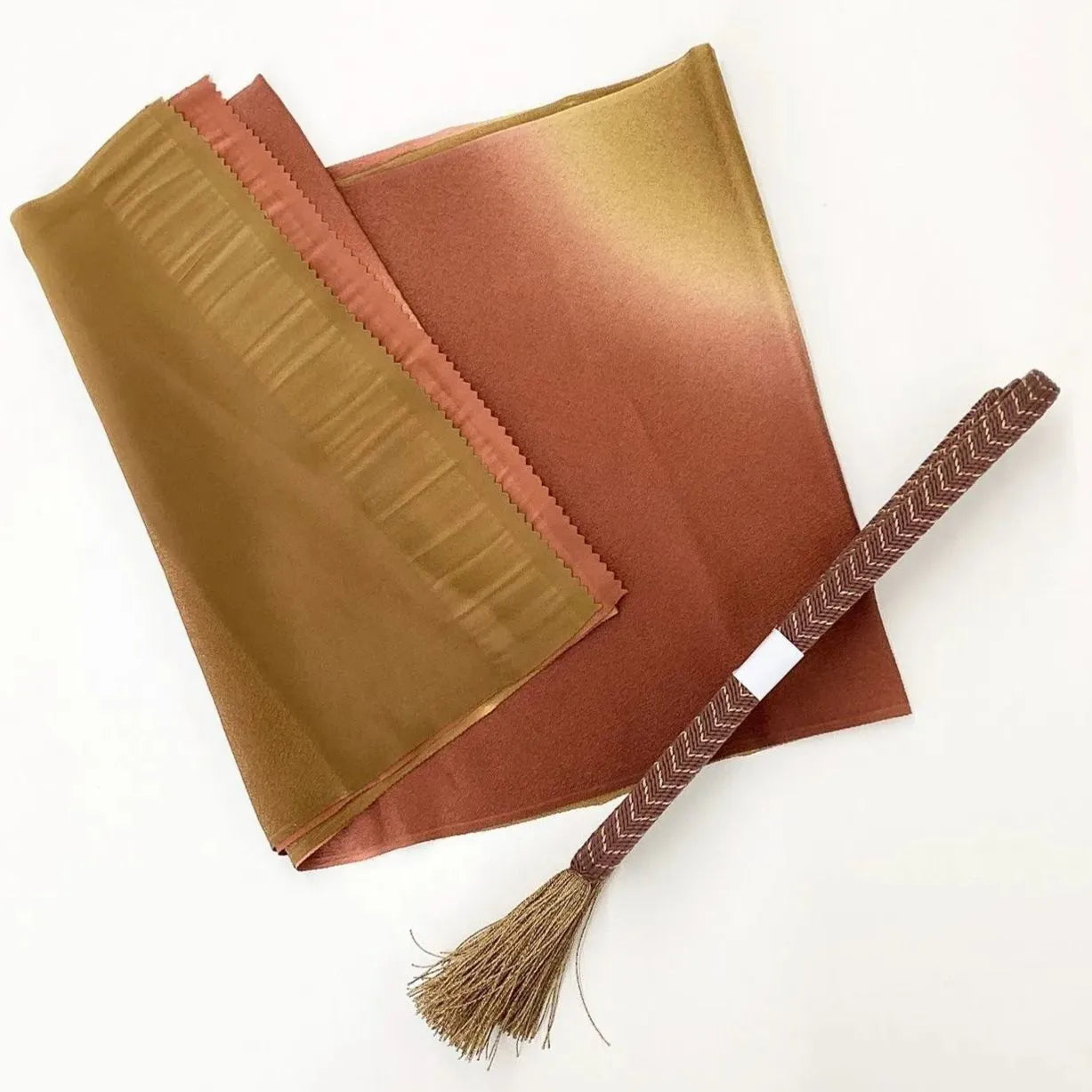 7849# Japanese Kimono Accessory Vintage Obiage and Obijime 2-piece Set Silk
