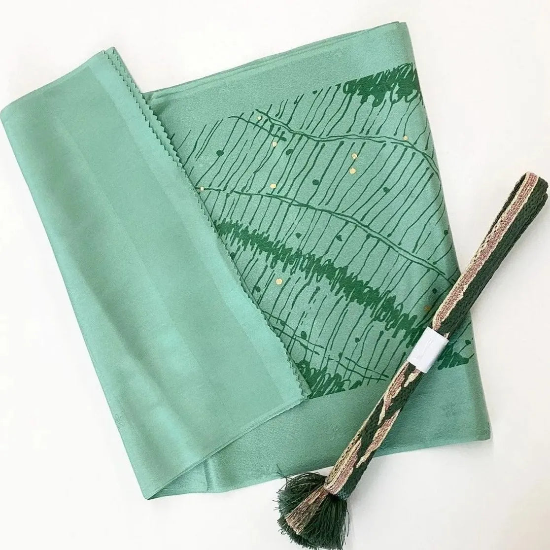 7850# Japanese Kimono Accessory Vintage Obiage and Obijime 2-piece Set Silk