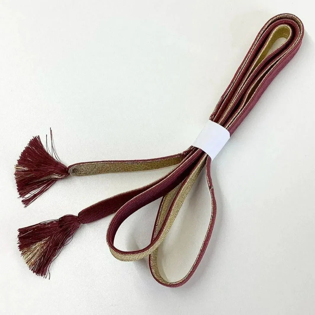 7859# Japanese Kimono Accessory Vintage Obiage and Obijime 2-piece Set Silk