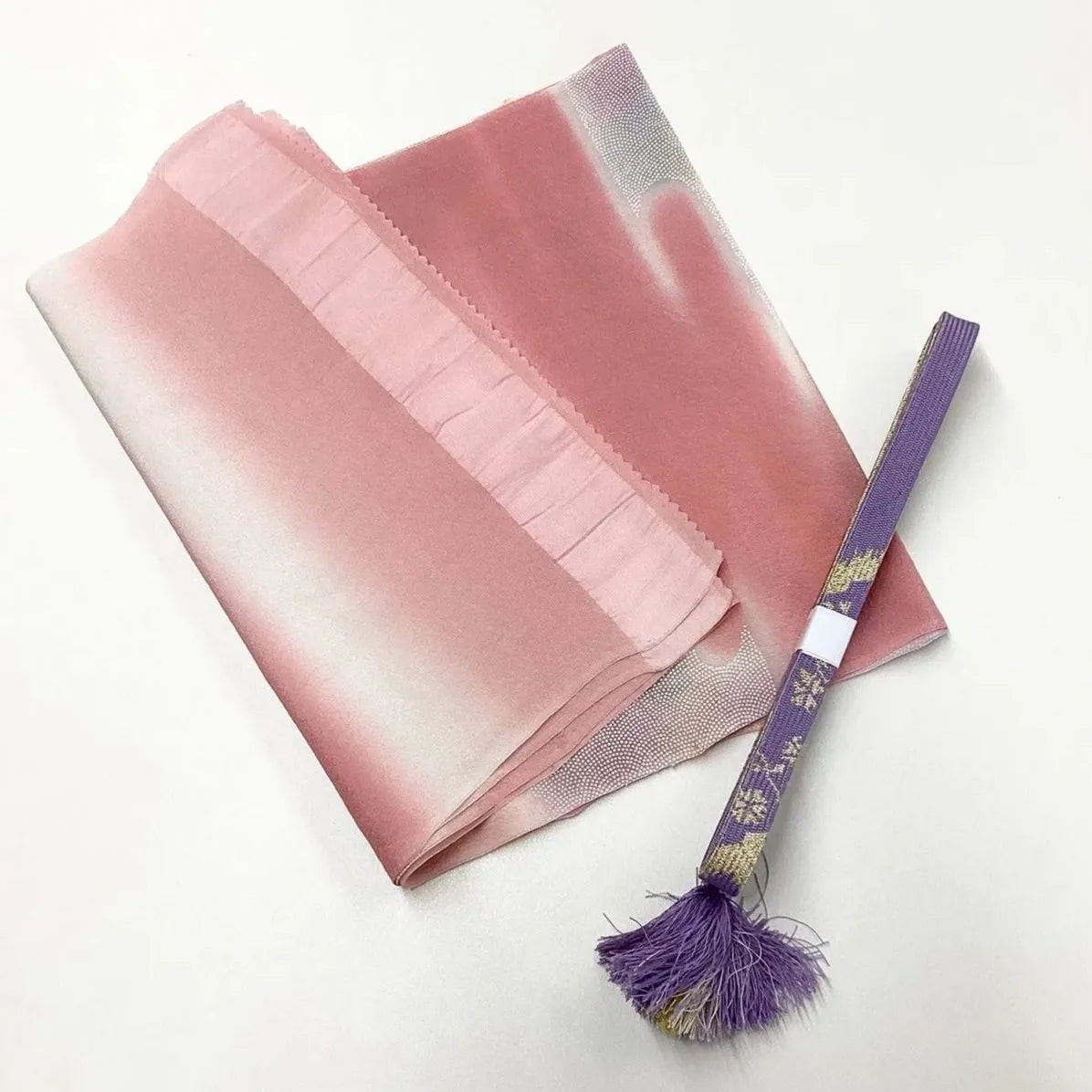 7861# Japanese Kimono Accessory Vintage Obiage and Obijime 2-piece Set Silk