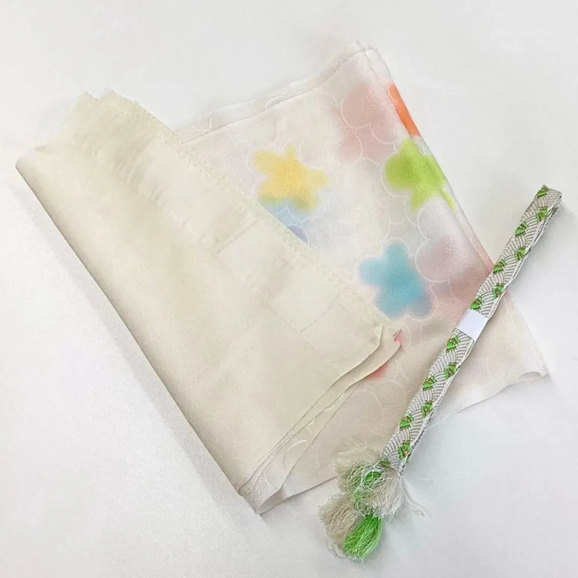 7862# Japanese Kimono Accessory Vintage Obiage and Obijime 2-piece Set Silk