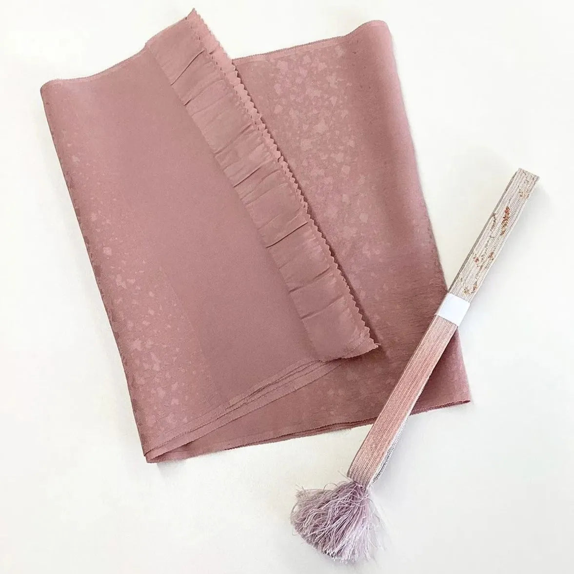 7863# Japanese Kimono Accessory Vintage Obiage and Obijime 2-piece Set Silk