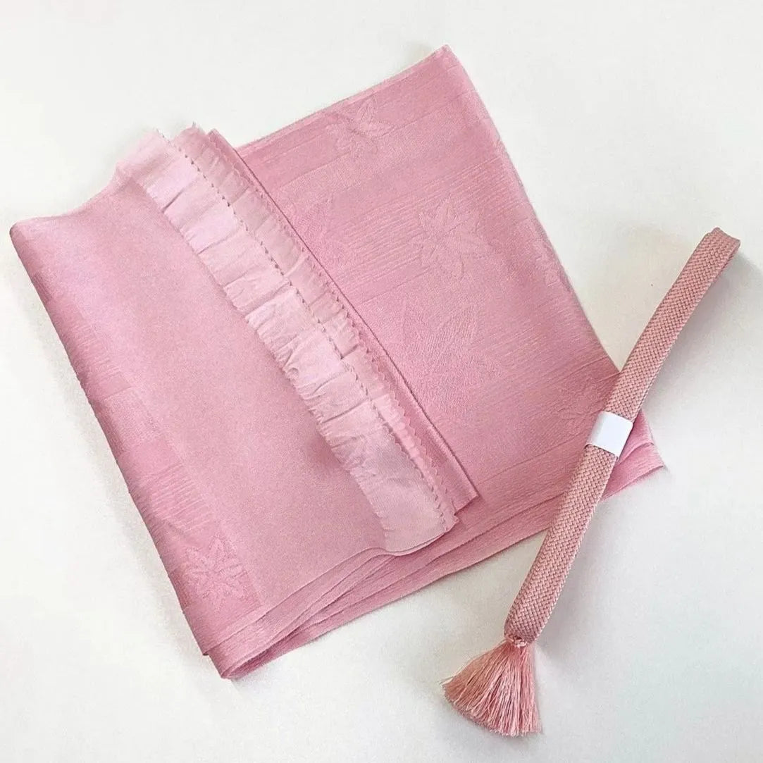 7864# Japanese Kimono Accessory Vintage Obiage and Obijime 2-piece Set Silk