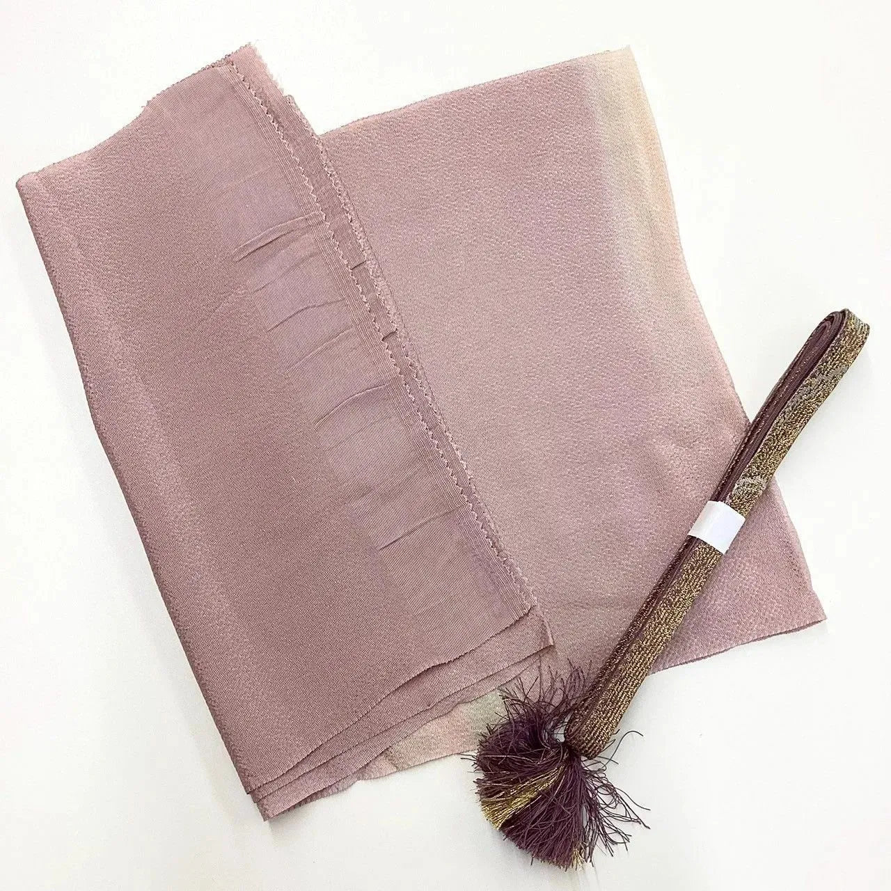 7868# Japanese Kimono Accessory Vintage Obiage and Obijime 2-piece Set Silk