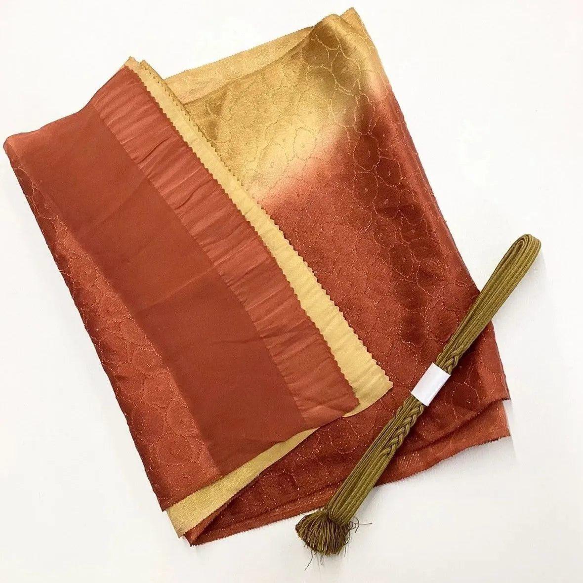 7876# Japanese Kimono Accessory Vintage Obiage and Obijime 2-piece Set Silk