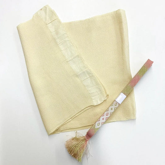 7885# Japanese Kimono Accessory Vintage Obiage and Obijime 2-piece Set Silk