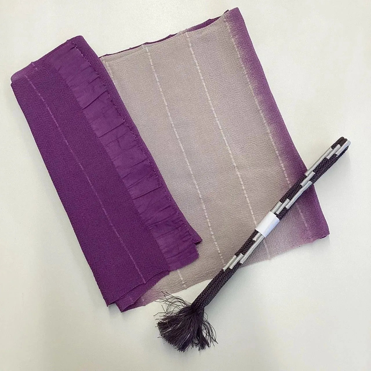 7886# Japanese Kimono Accessory Vintage Obiage and Obijime 2-piece Set Silk