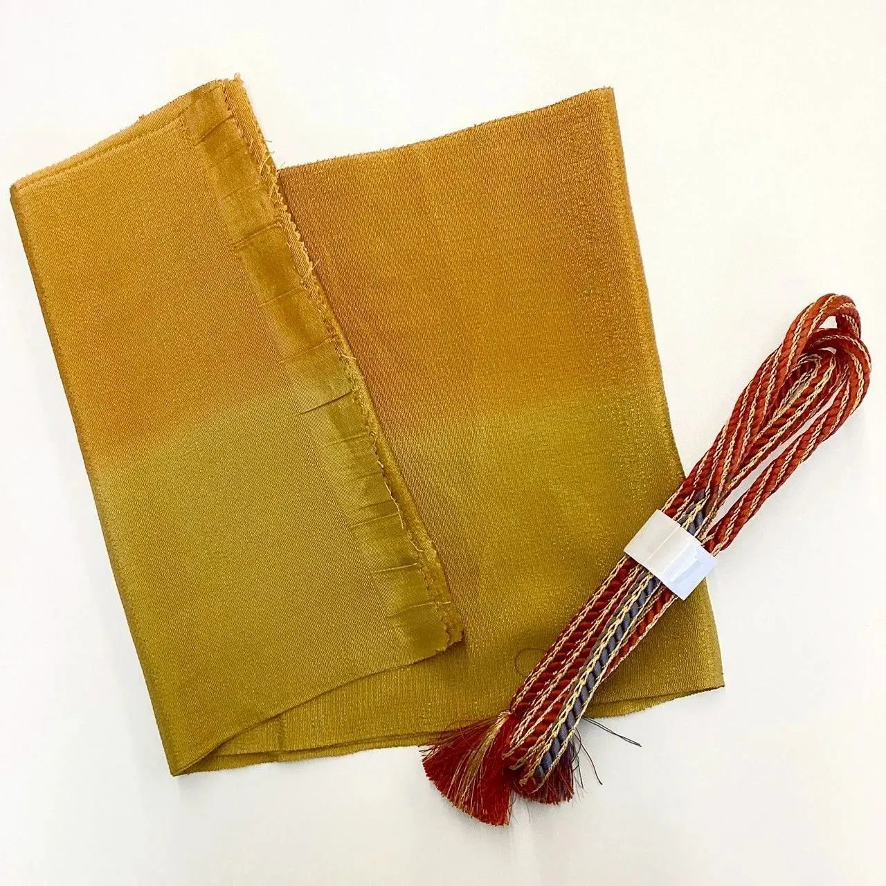 7887# Japanese Kimono Accessory Vintage Obiage and Obijime 2-piece Set Silk