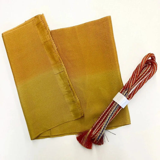 7887# Japanese Kimono Accessory Vintage Obiage and Obijime 2-piece Set Silk
