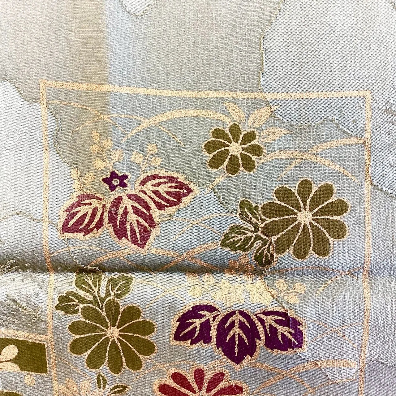 7916# Japanese Kimono Accessory Vintage Obiage and Obijime 2-piece Set Silk