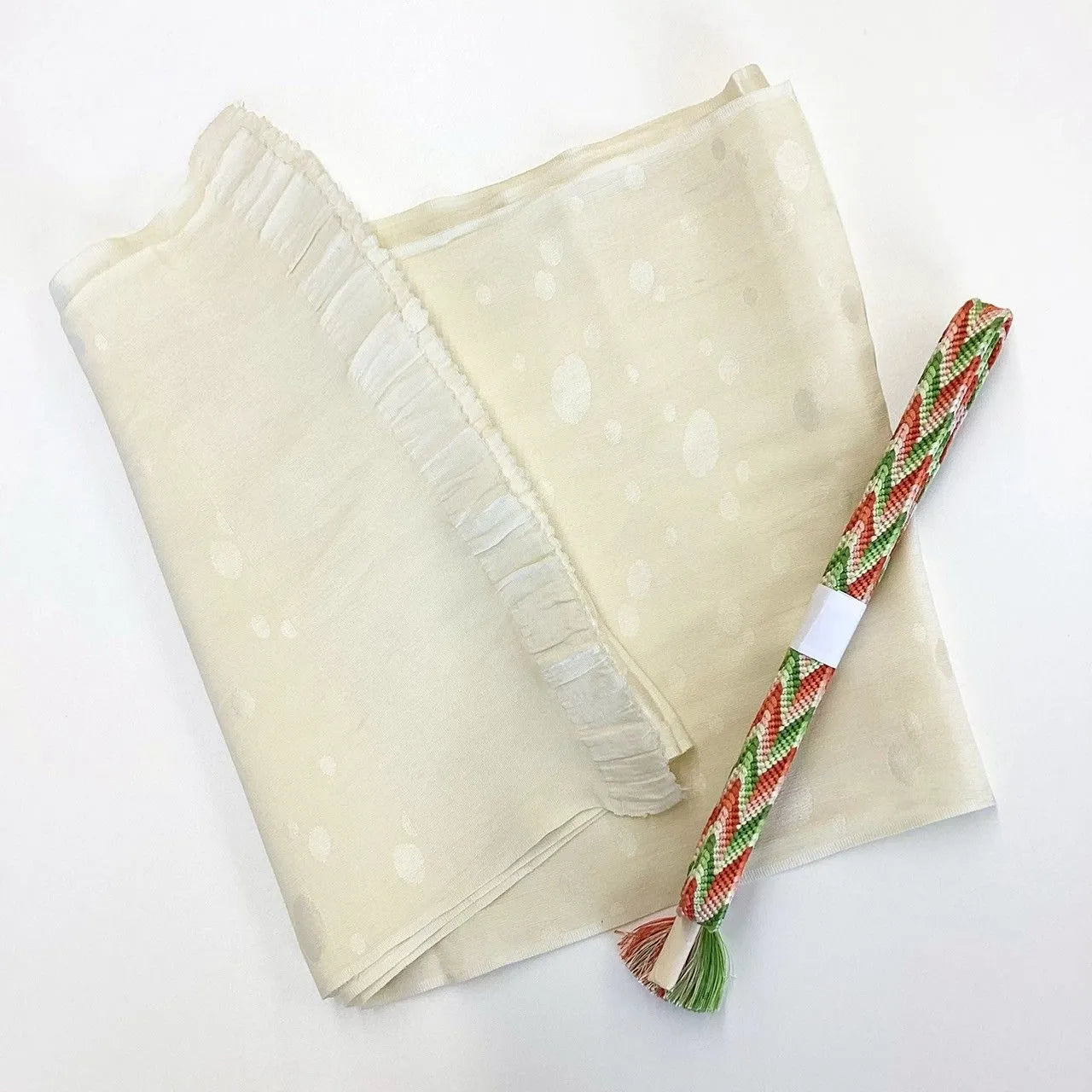 7920# Japanese Kimono Accessory Vintage Obiage and Obijime 2-piece Set Silk