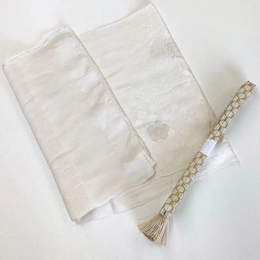 7891# Japanese Kimono Accessory Vintage Obiage and Obijime 2-piece Set Silk