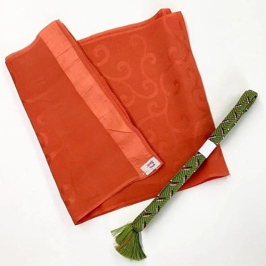 7900# Japanese Kimono Accessory Vintage Obiage and Obijime 2-piece Set Silk