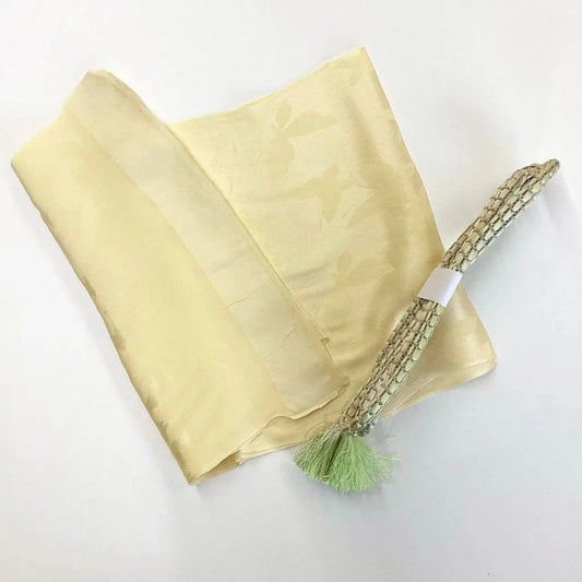 7907# Japanese Kimono Accessory Vintage Obiage and Obijime 2-piece Set Silk
