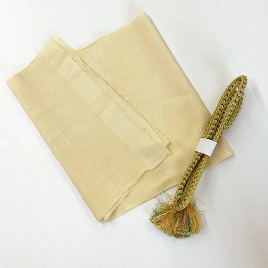 7909# Japanese Kimono Accessory Vintage Obiage and Obijime 2-piece Set Silk