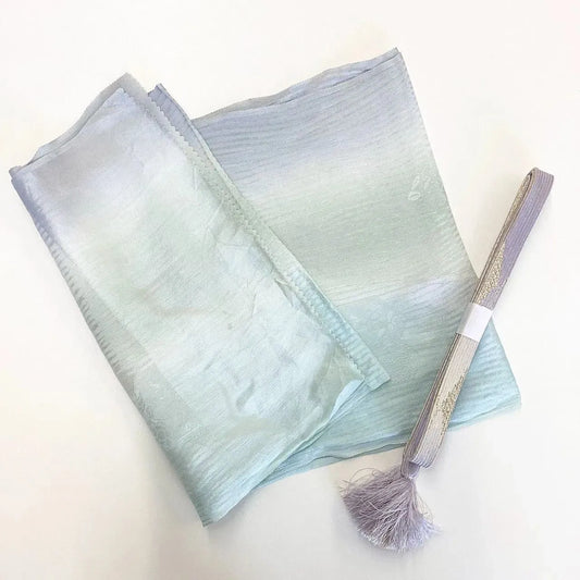 7914# Japanese Kimono Accessory Vintage Obiage and Obijime 2-piece Set Silk