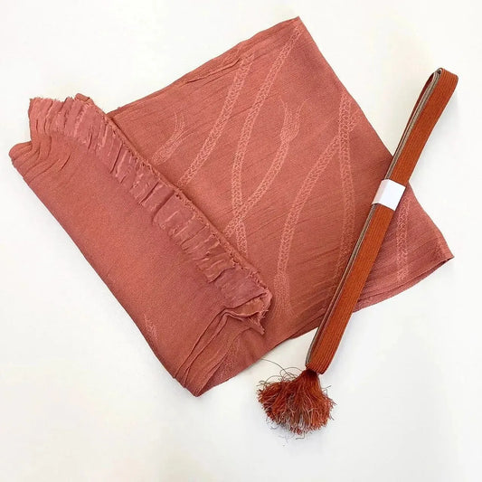 7915# Japanese Kimono Accessory Vintage Obiage and Obijime 2-piece Set Silk