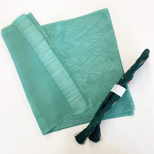 7917# Japanese Kimono Accessory Vintage Obiage and Obijime 2-piece Set Silk