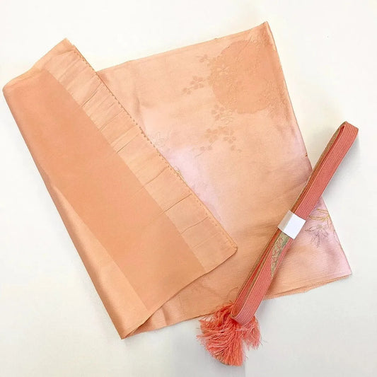 7919# Japanese Kimono Accessory Vintage Obiage and Obijime 2-piece Set Silk