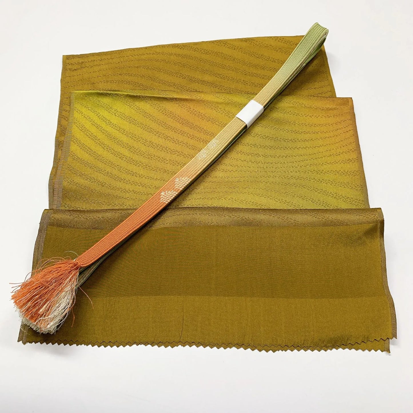 7921# Japanese Kimono Accessory Vintage Obiage and Obijime 2-piece Set Silk