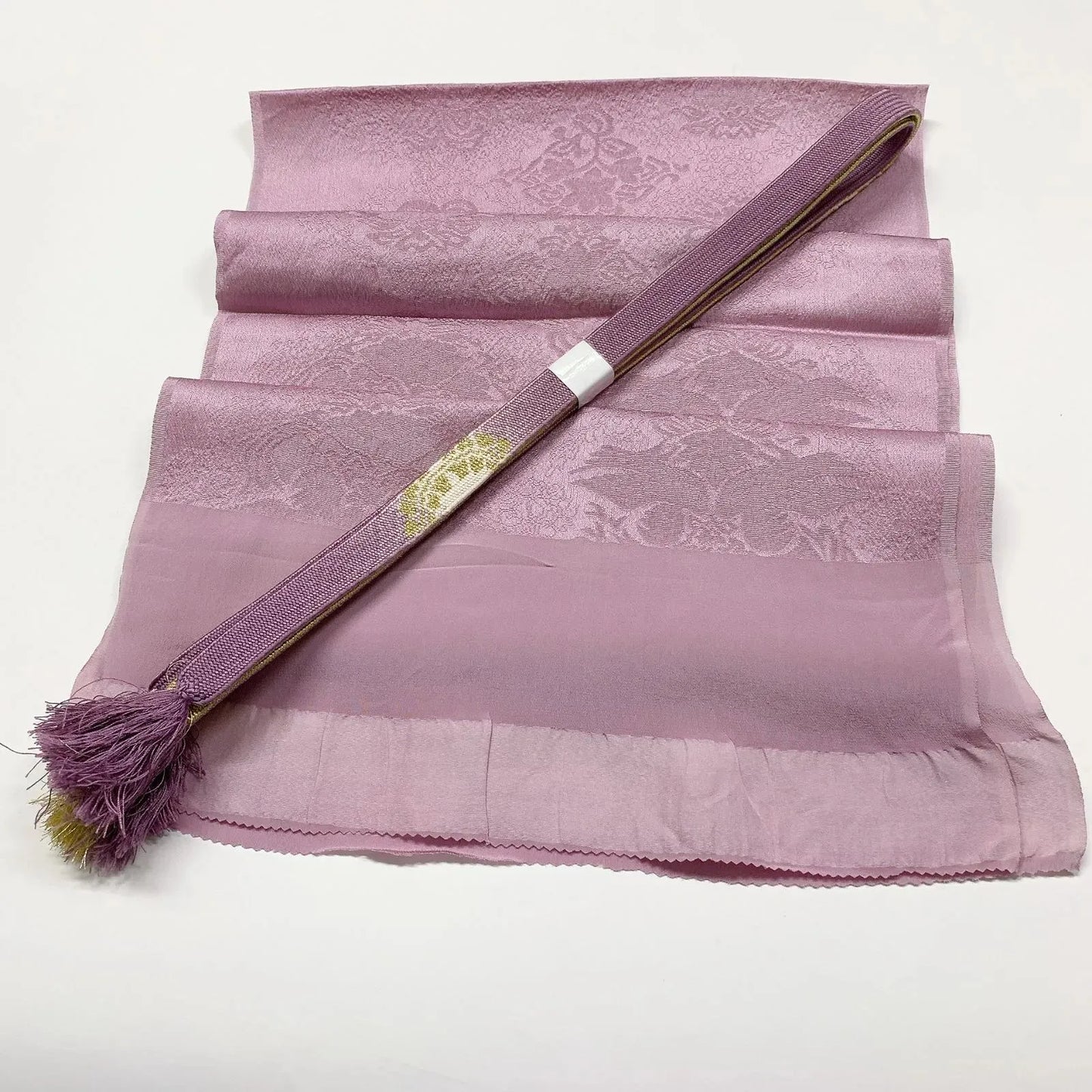 7922# Japanese Kimono Accessory Vintage Obiage and Obijime 2-piece Set Silk