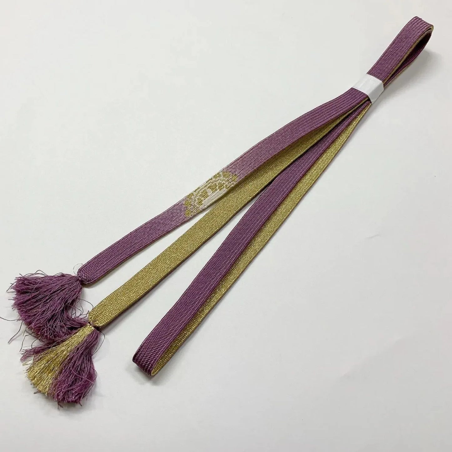 7922# Japanese Kimono Accessory Vintage Obiage and Obijime 2-piece Set Silk