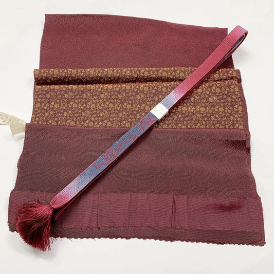 7924# Japanese Kimono Accessory Vintage Obiage and Obijime 2-piece Set Silk