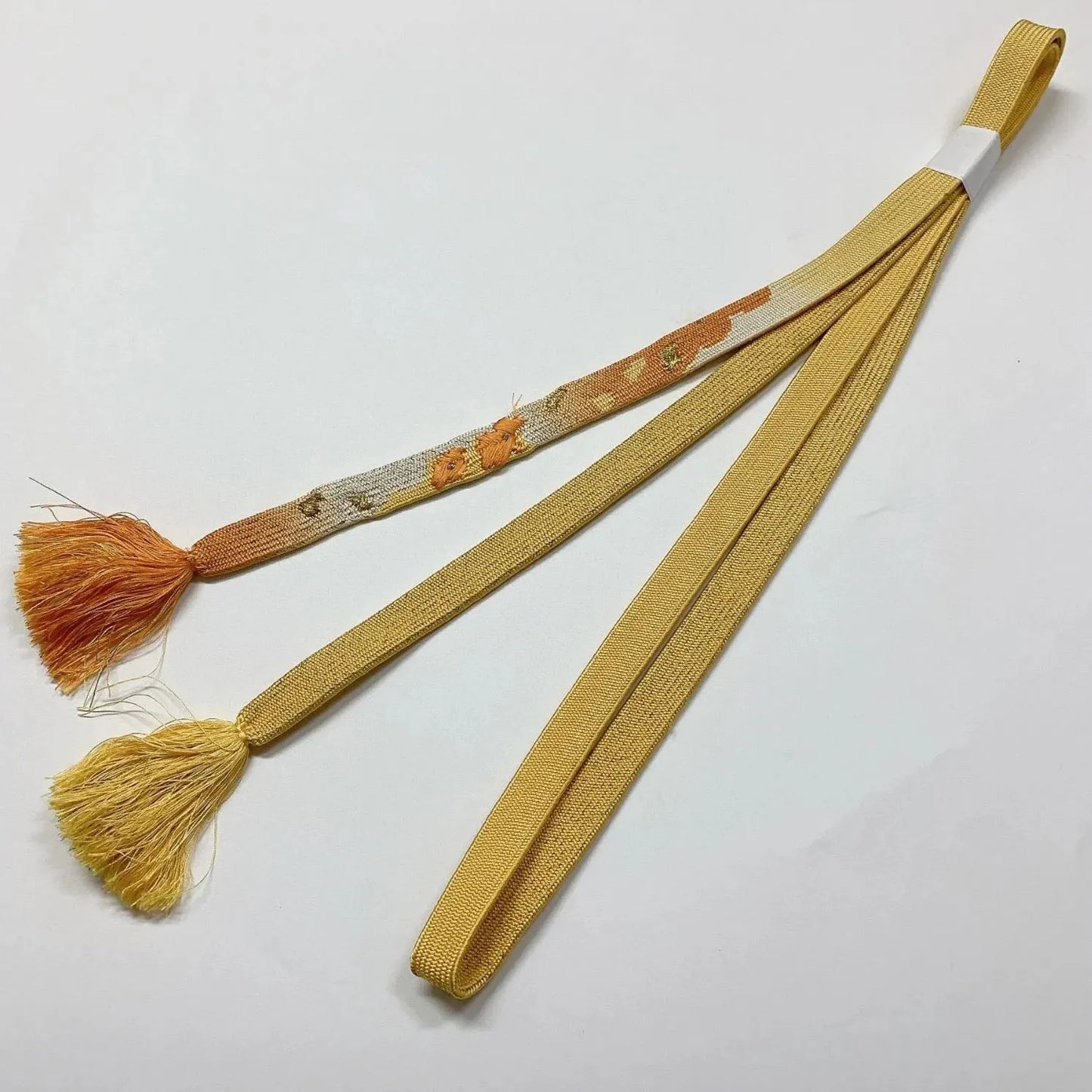 7925# Japanese Kimono Accessory Vintage Obiage and Obijime 2-piece Set Silk
