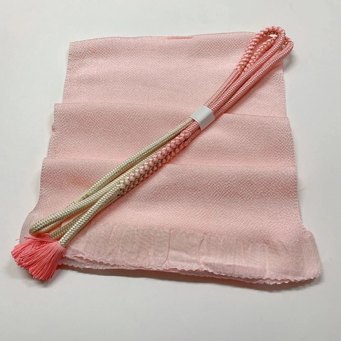 7926# Japanese Kimono Accessory Vintage Obiage and Obijime 2-piece Set Silk