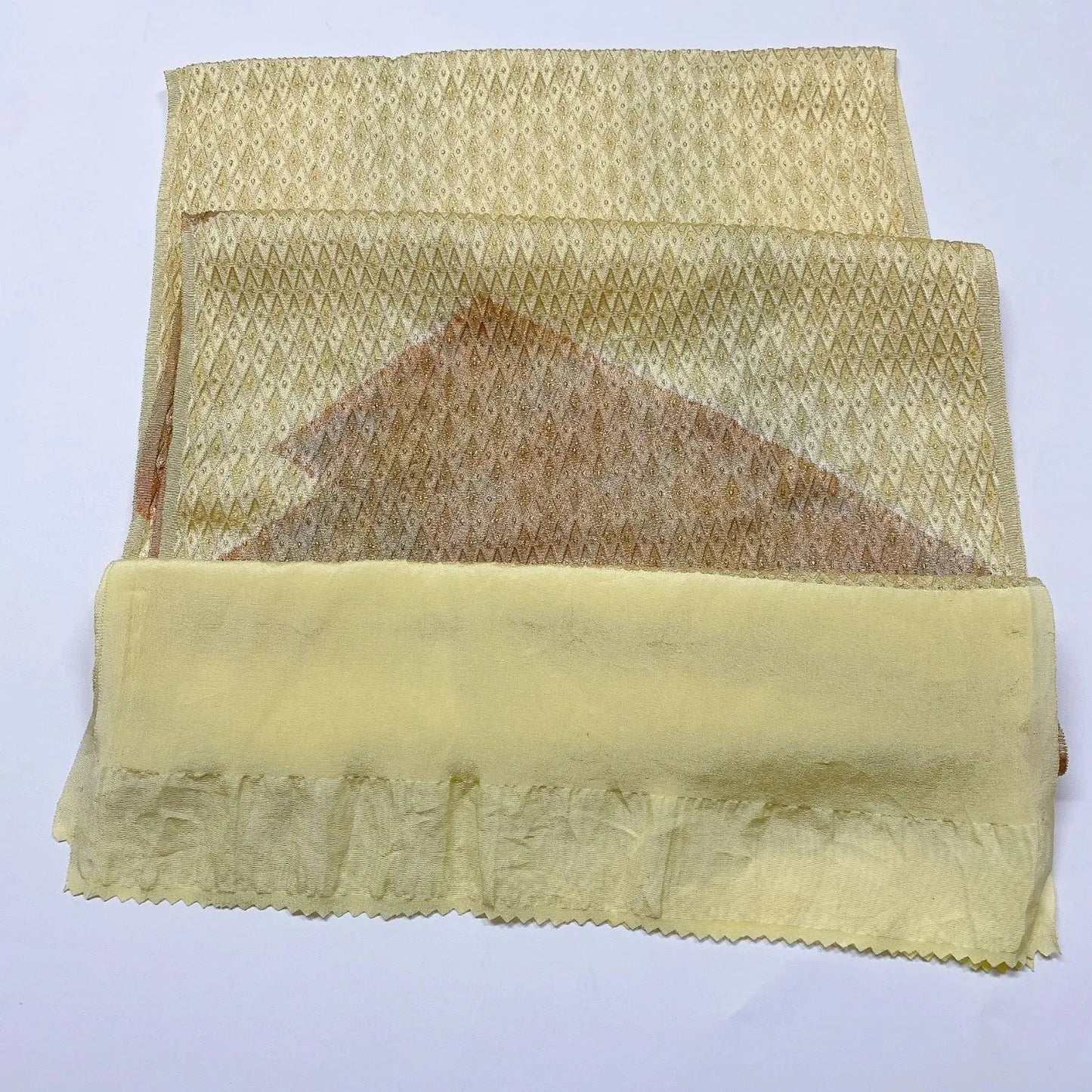 7927# Japanese Kimono Accessory Vintage Obiage and Obijime 2-piece Set Silk