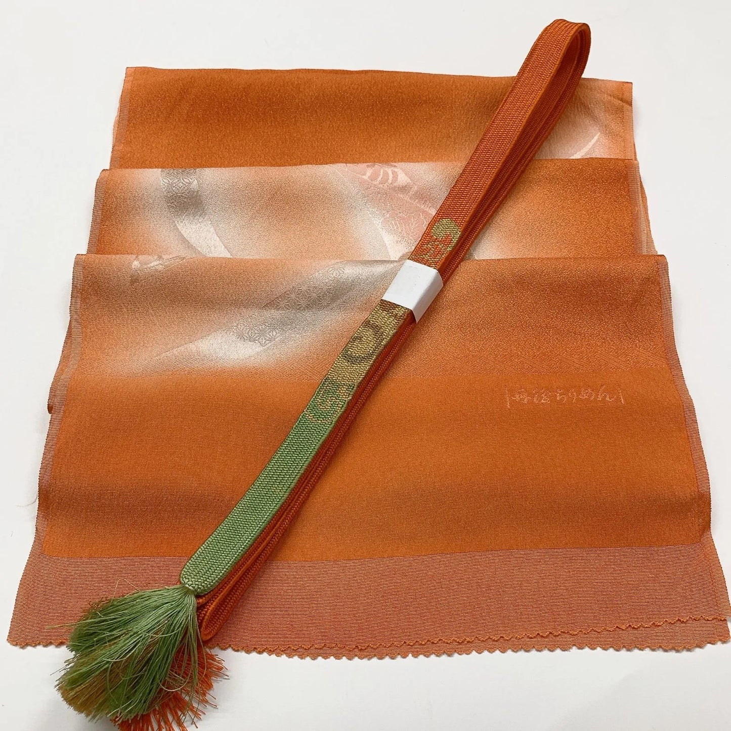7944# Japanese Kimono Accessory Vintage Obiage and Obijime 2-piece Set Silk