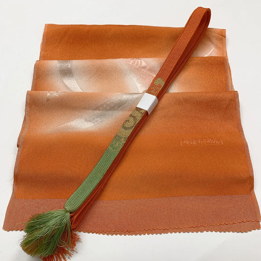 7944# Japanese Kimono Accessory Vintage Obiage and Obijime 2-piece Set Silk