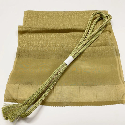 7946# Japanese Kimono Accessory Vintage Obiage and Obijime 2-piece Set Silk