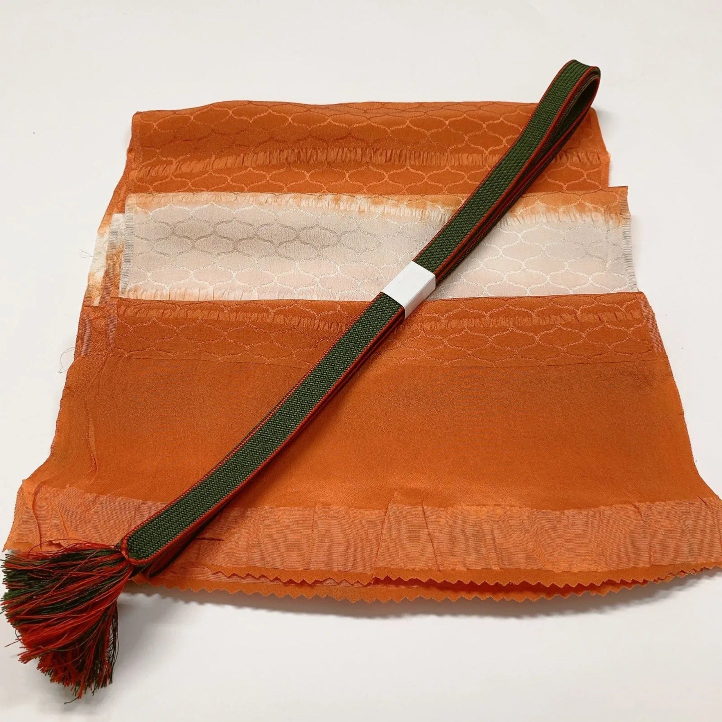 7947# Japanese Kimono Accessory Vintage Obiage and Obijime 2-piece Set Silk