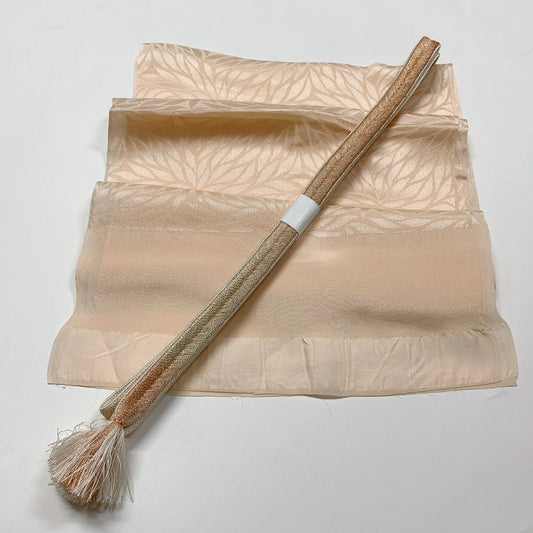 7949# Japanese Kimono Accessory Vintage Obiage and Obijime 2-piece Set Silk