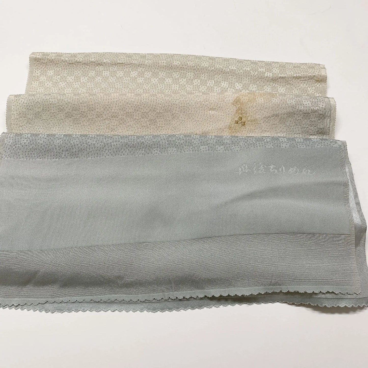 7951# Japanese Kimono Accessory Vintage Obiage and Obijime 2-piece Set Silk