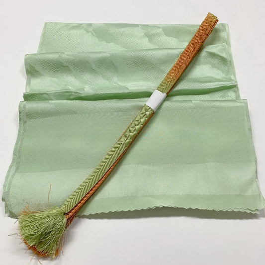 7954# Japanese Kimono Accessory Vintage Obiage and Obijime 2-piece Set Silk