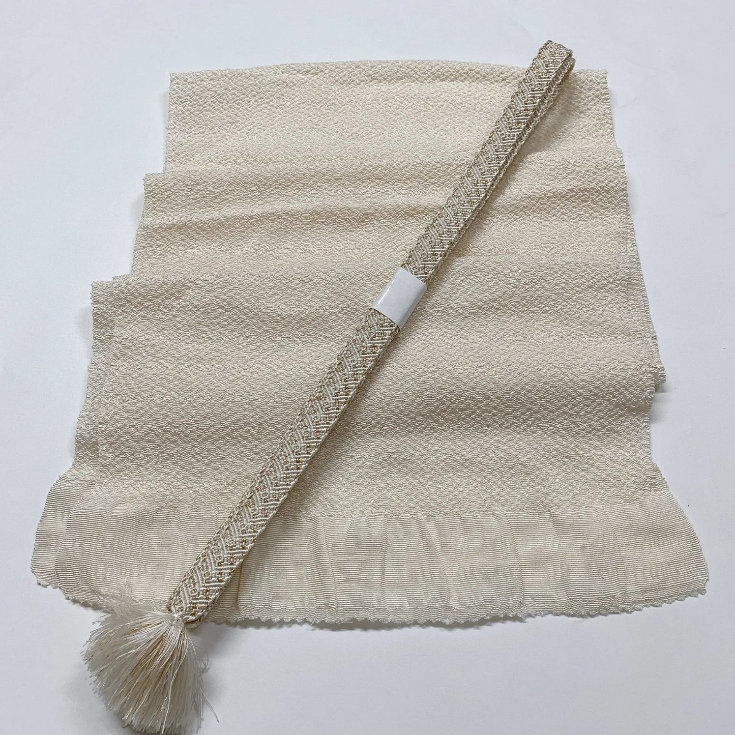 7955# Japanese Kimono Accessory Vintage Obiage and Obijime 2-piece Set Silk