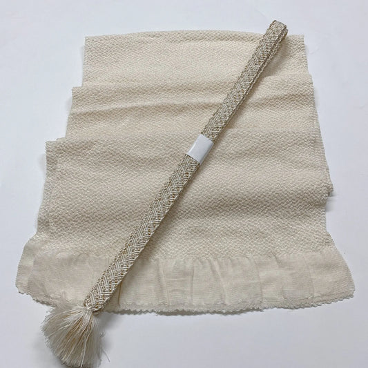 7955# Japanese Kimono Accessory Vintage Obiage and Obijime 2-piece Set Silk