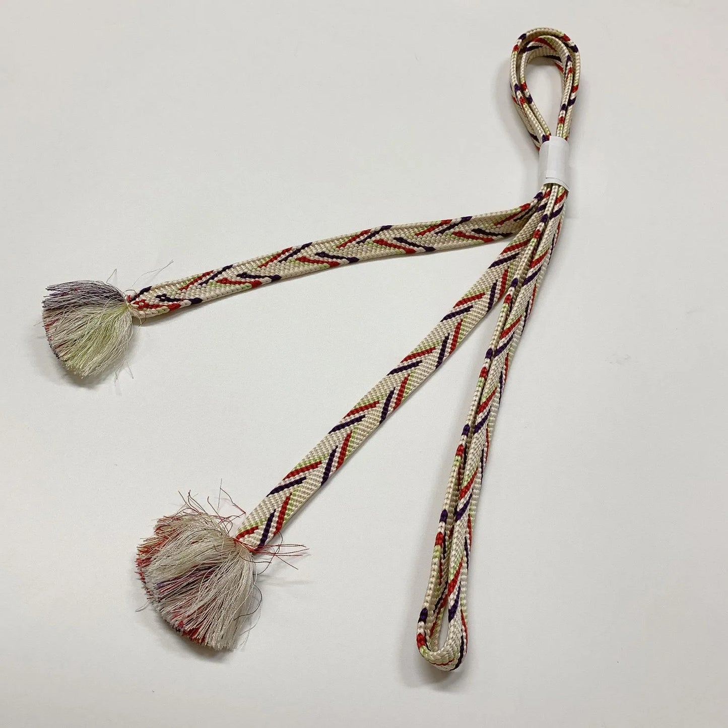 7960# Japanese Kimono Accessory Vintage Obiage and Obijime 2-piece Set Silk