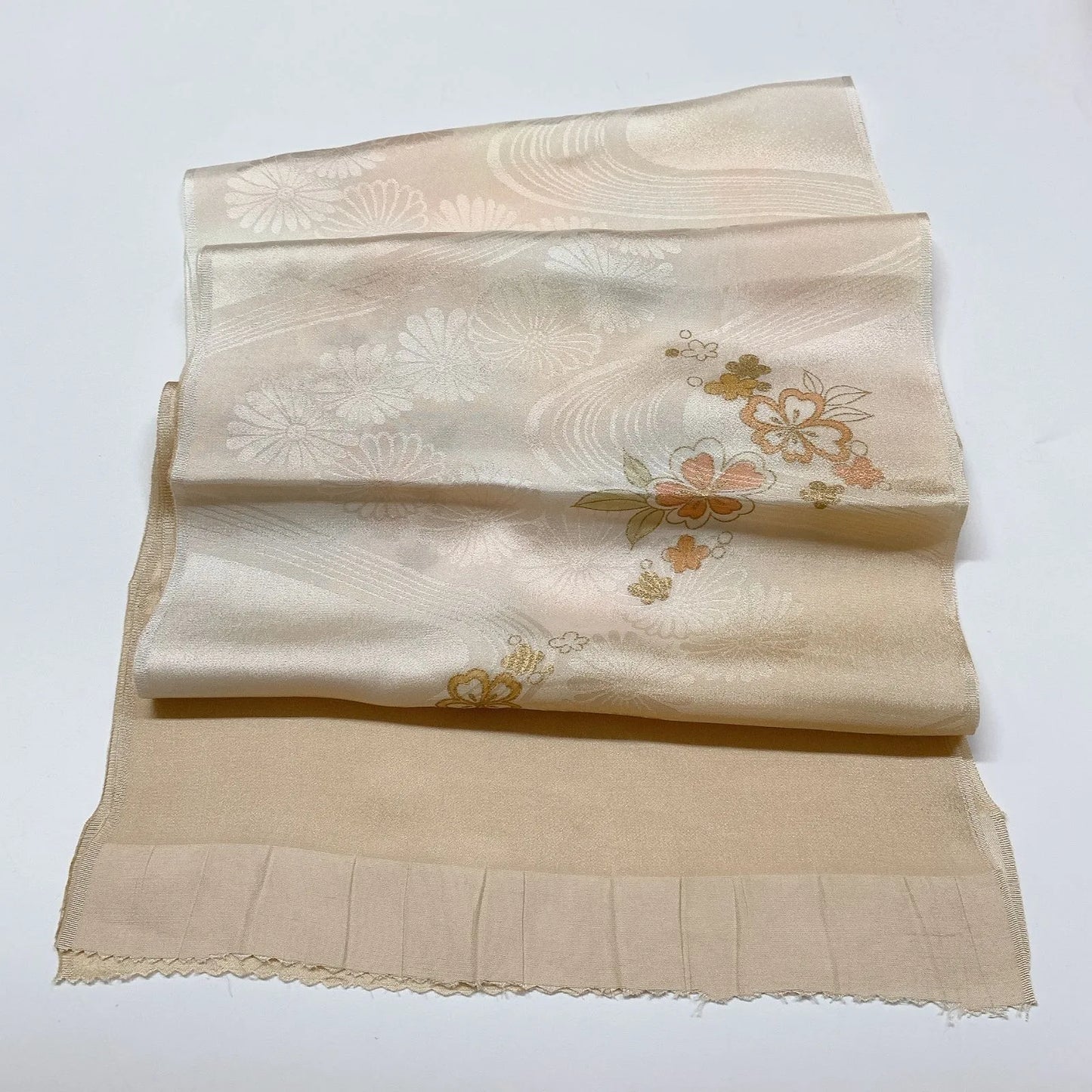 7961# Japanese Kimono Accessory Vintage Obiage and Obijime 2-piece Set Silk