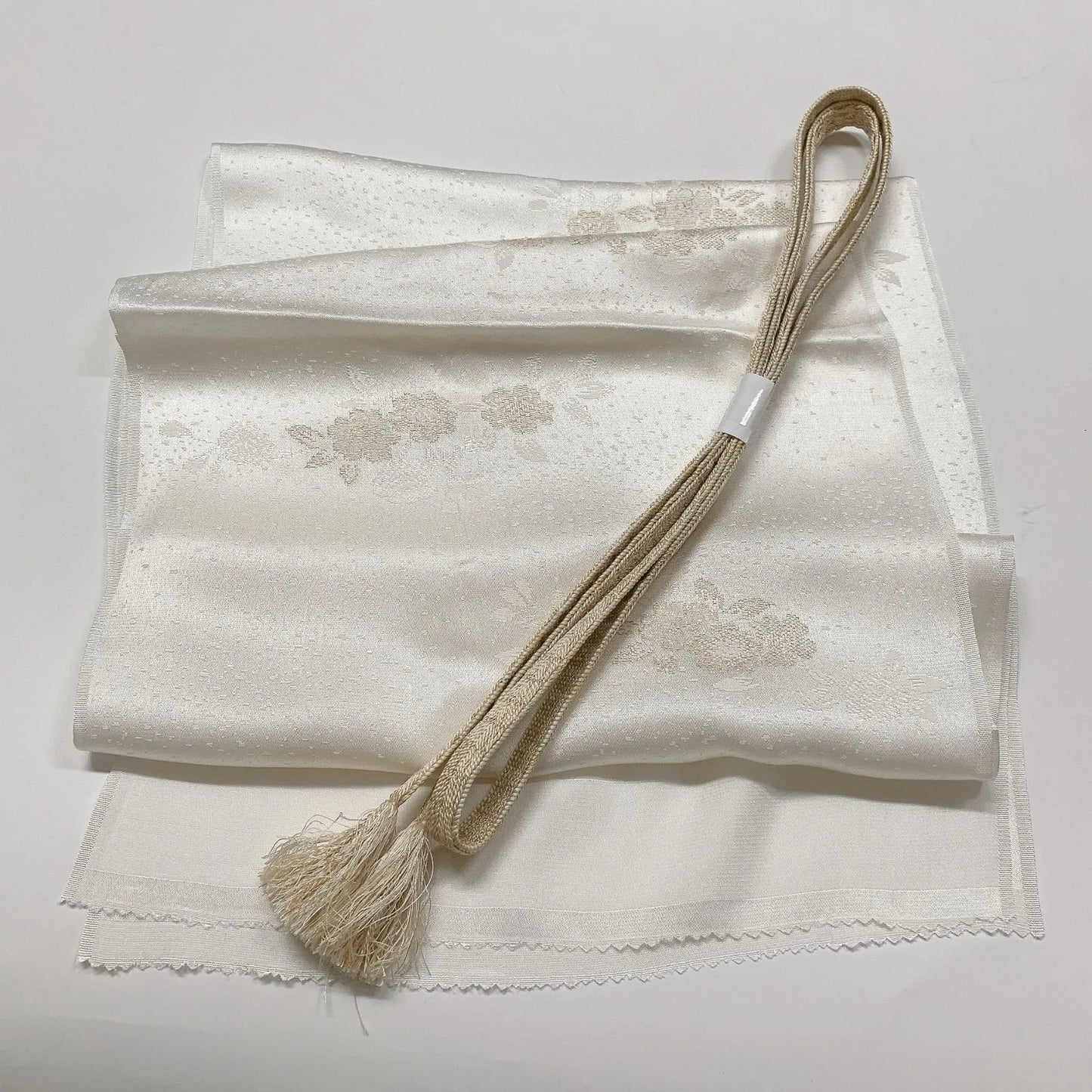 7963# Japanese Kimono Accessory Vintage Obiage and Obijime 2-piece Set Silk