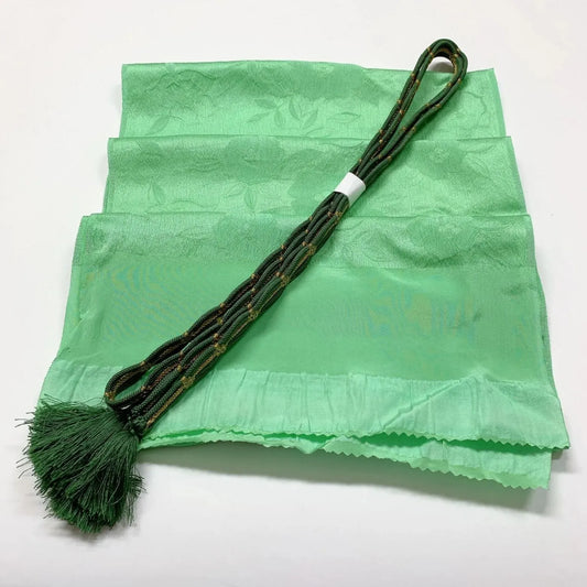 7930# Japanese Kimono Accessory Vintage Obiage and Obijime 2-piece Set Silk