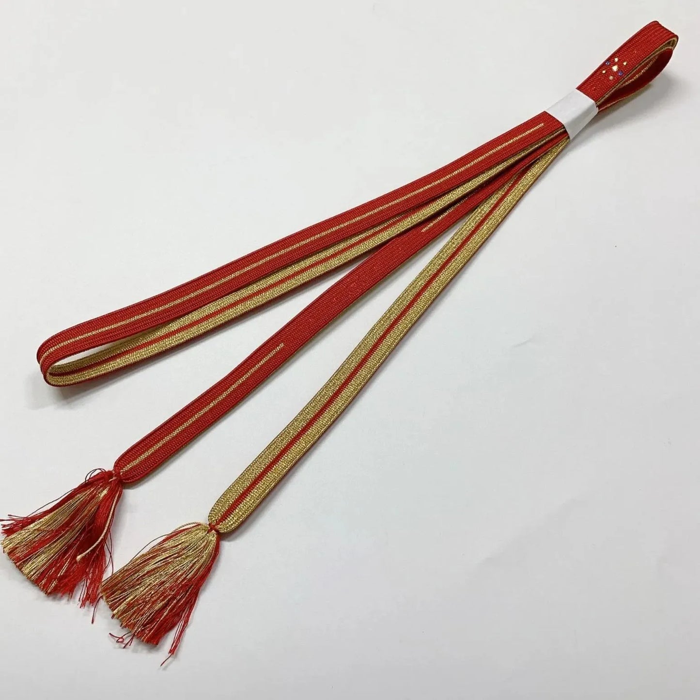 7933# Japanese Kimono Accessory Vintage Obiage and Obijime 2-piece Set Silk