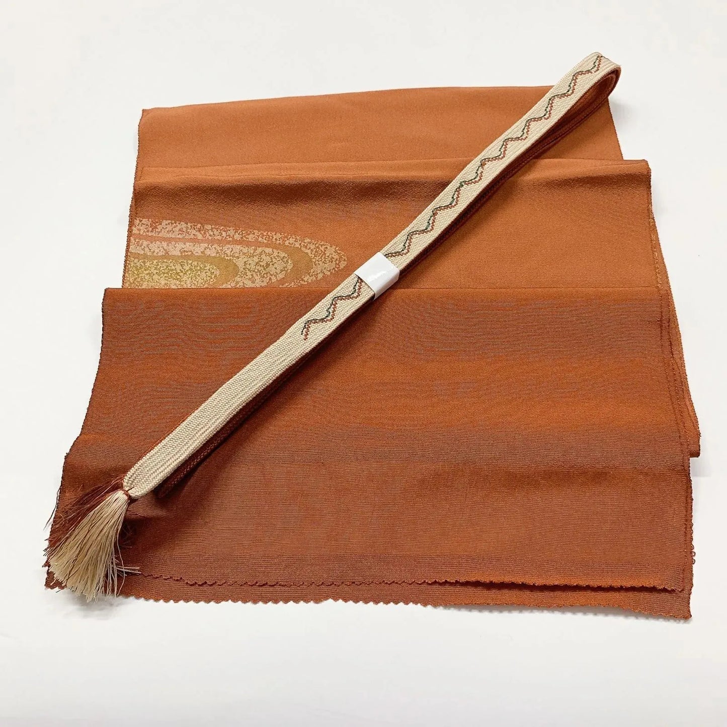 7935# Japanese Kimono Accessory Vintage Obiage and Obijime 2-piece Set Silk