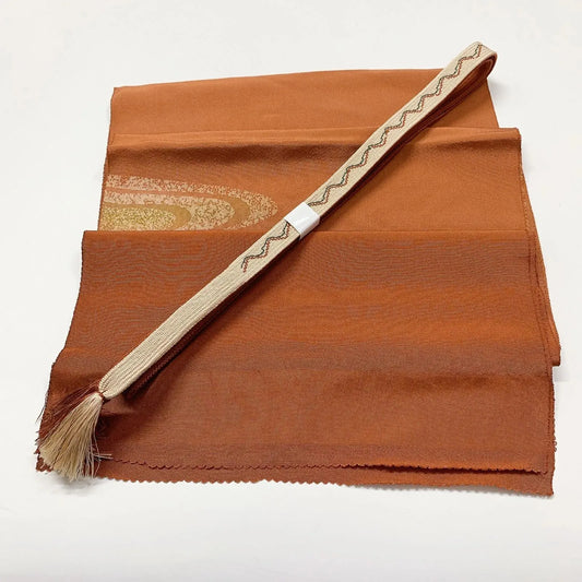 7935# Japanese Kimono Accessory Vintage Obiage and Obijime 2-piece Set Silk