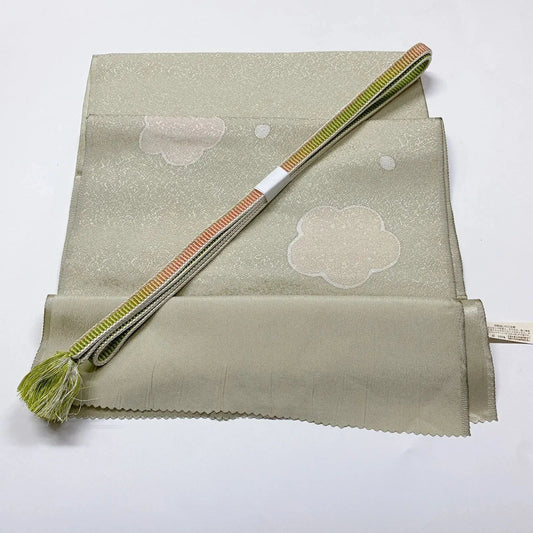 7937# Japanese Kimono Accessory Vintage Obiage and Obijime 2-piece Set Silk