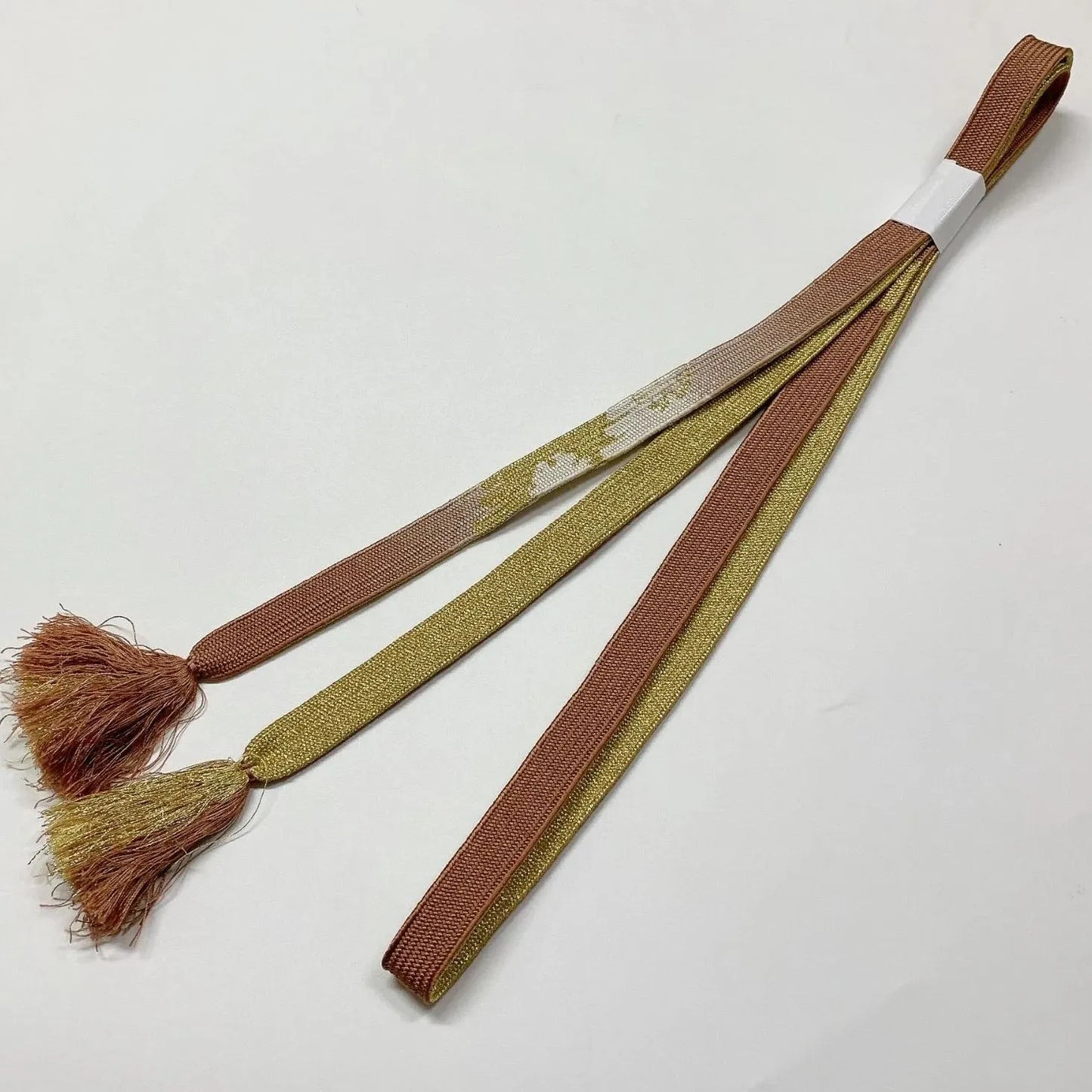 7938# Japanese Kimono Accessory Vintage Obiage and Obijime 2-piece Set Silk