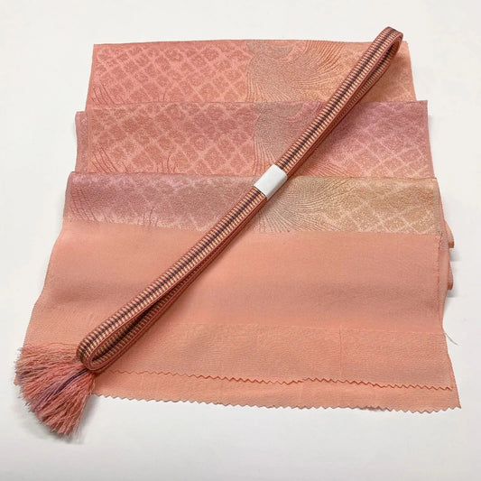 7939# Japanese Kimono Accessory Vintage Obiage and Obijime 2-piece Set Silk